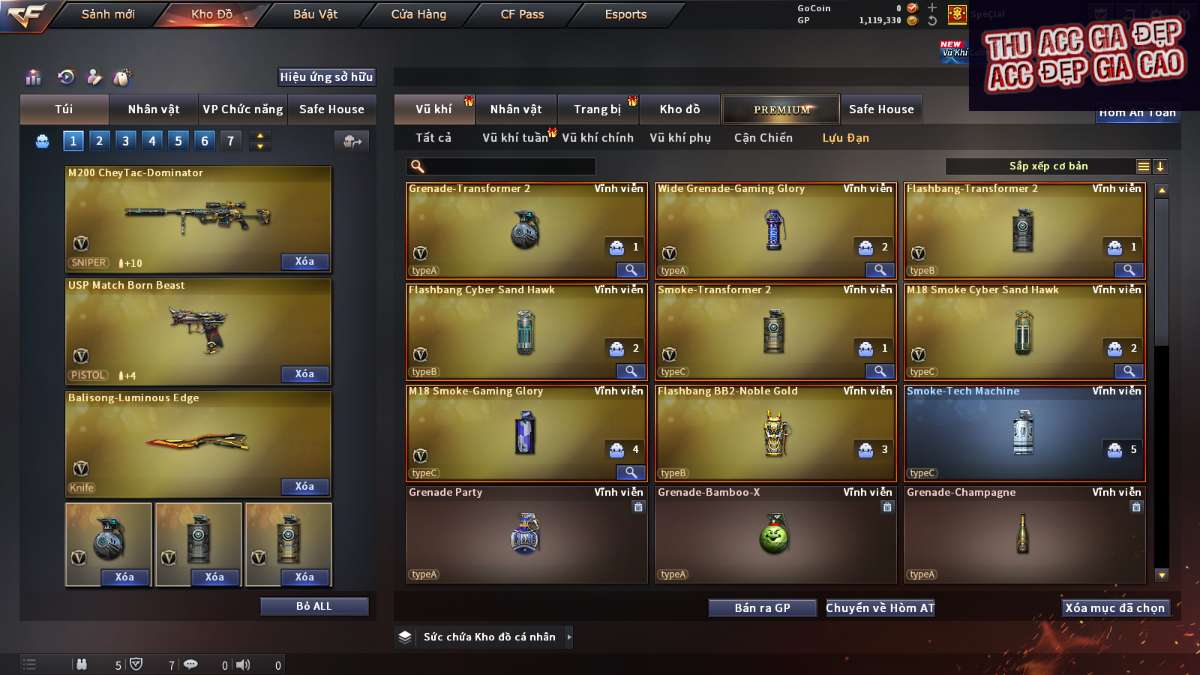 shop acc cf uy tin gia re